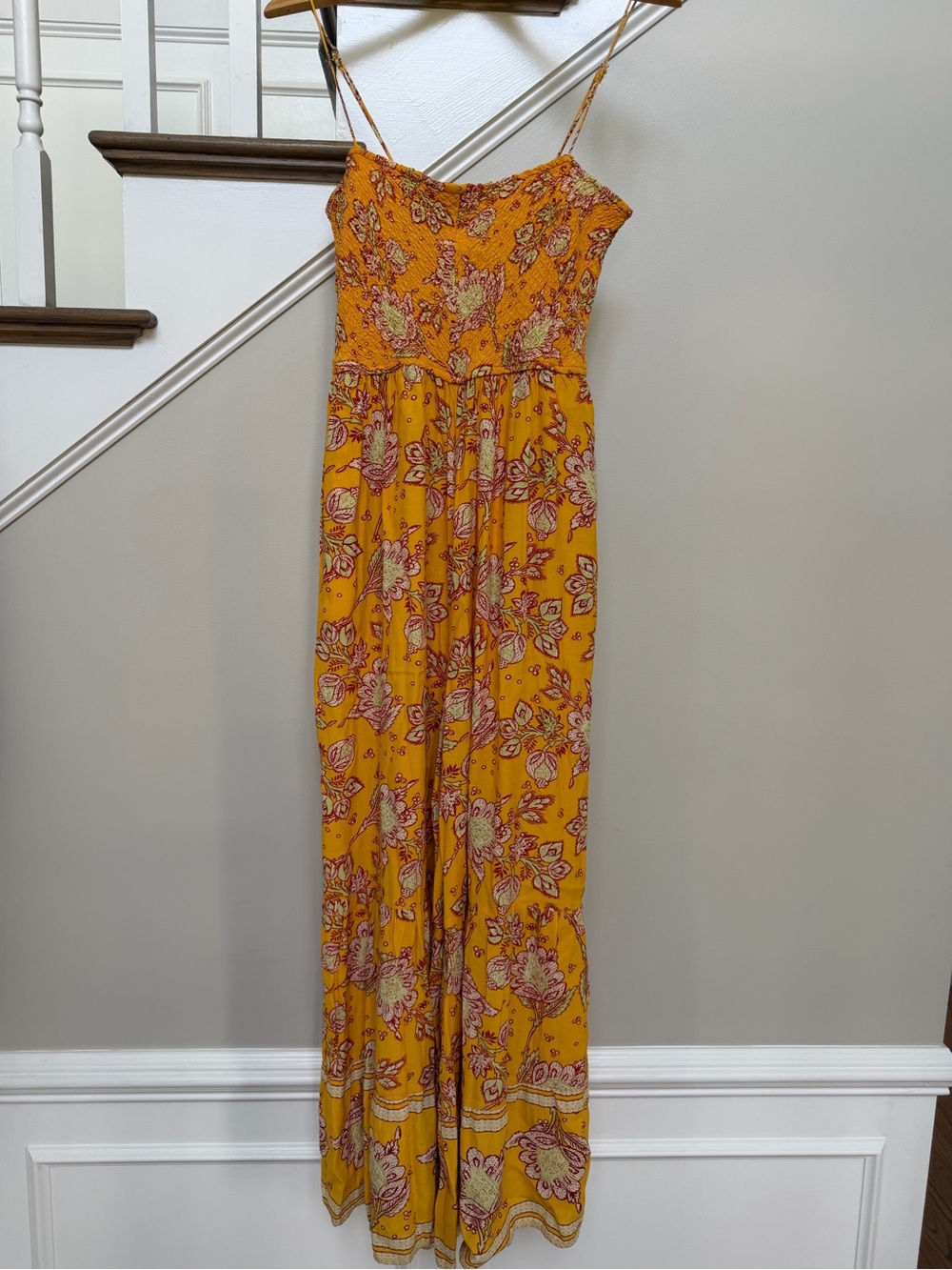 Free People Yellow Little of Your Love Floral Jumpsuit